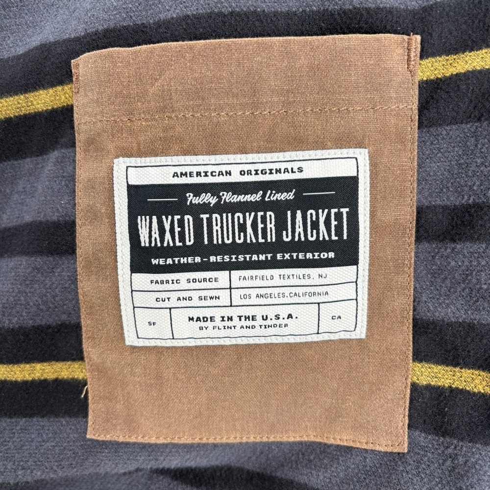 Flint and Tinder Waxed Trucker Jacket XXL Brown Flannel Lined Made USA - Picture 5 of 13
